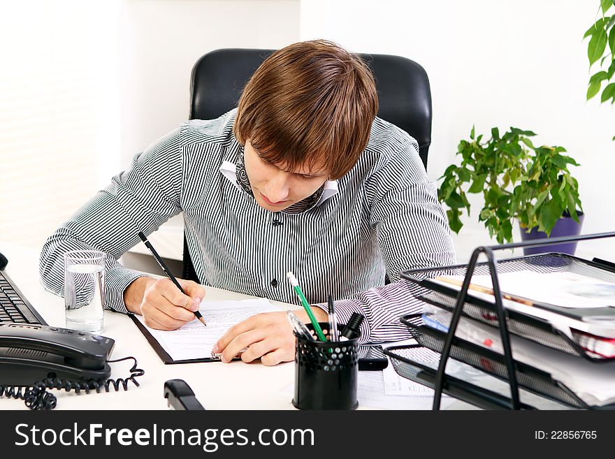 Young Businessman In His Office