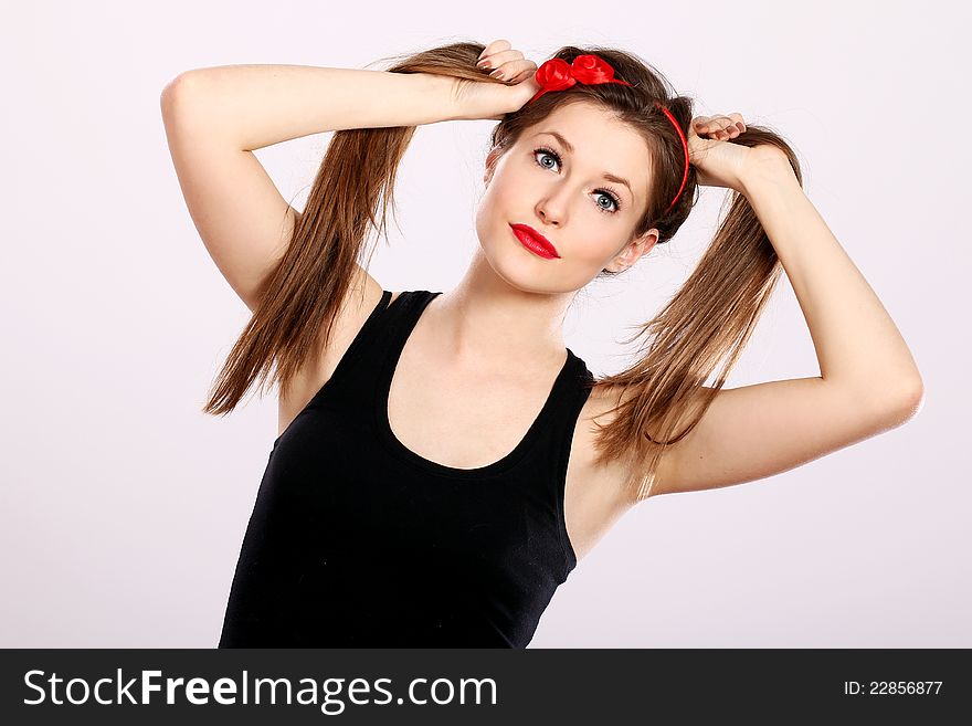 Young and Beautiful woman with long hair