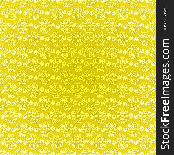 Seamless pattern light yellow spirals