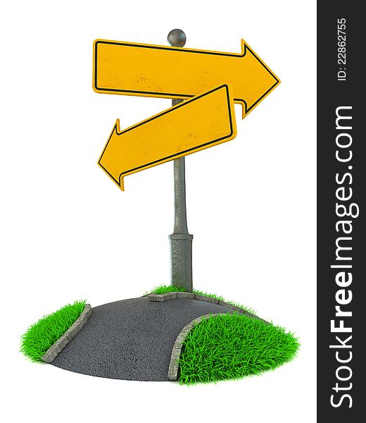 3D Concept Traffic Sign isolated on White Background