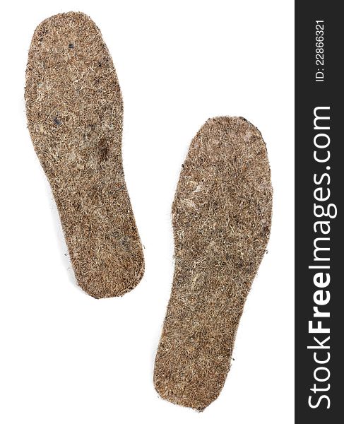 Felt Insoles On White Background