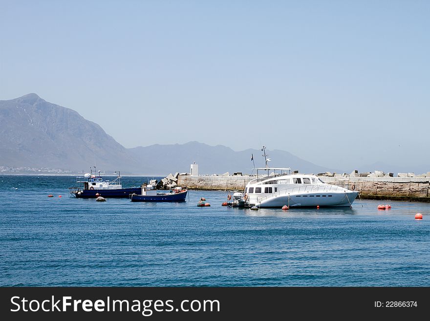 Vessels moored in a harbour