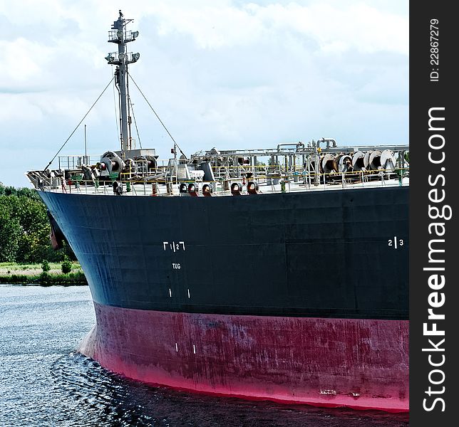 Detail of cargo ship in the port