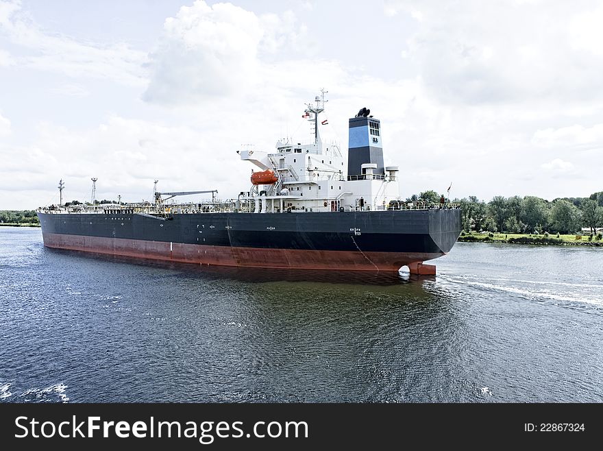 Detail of cargo ship in the port