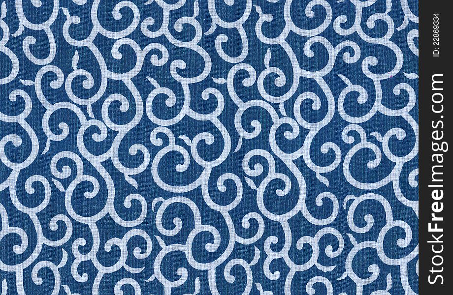 Abstract pattern with floral curves on a blue background. Abstract pattern with floral curves on a blue background.