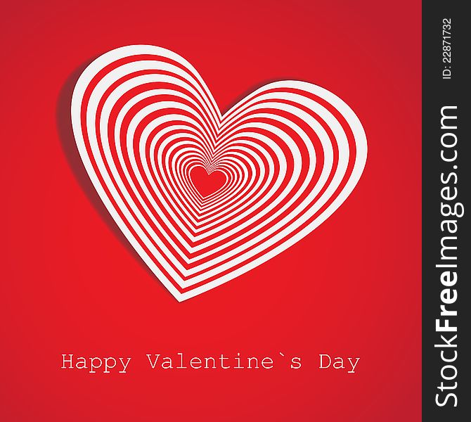 Original paper heart. Valentine's day card.Vector eps 10