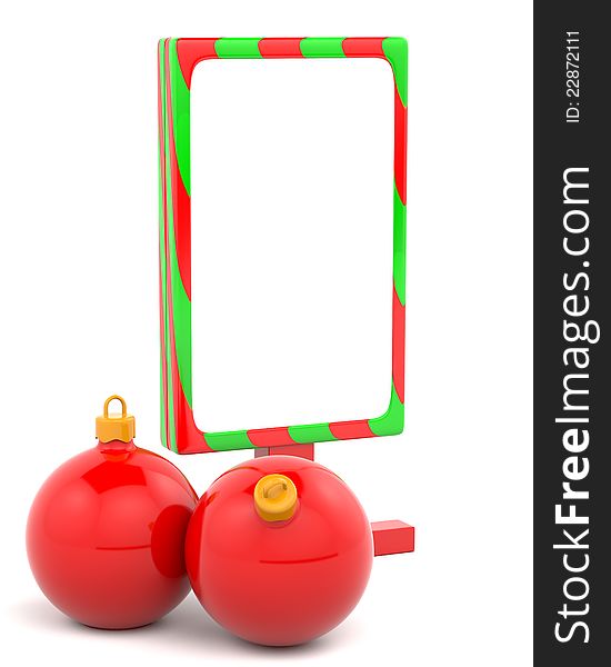 Blank Christmas billboard with baubles