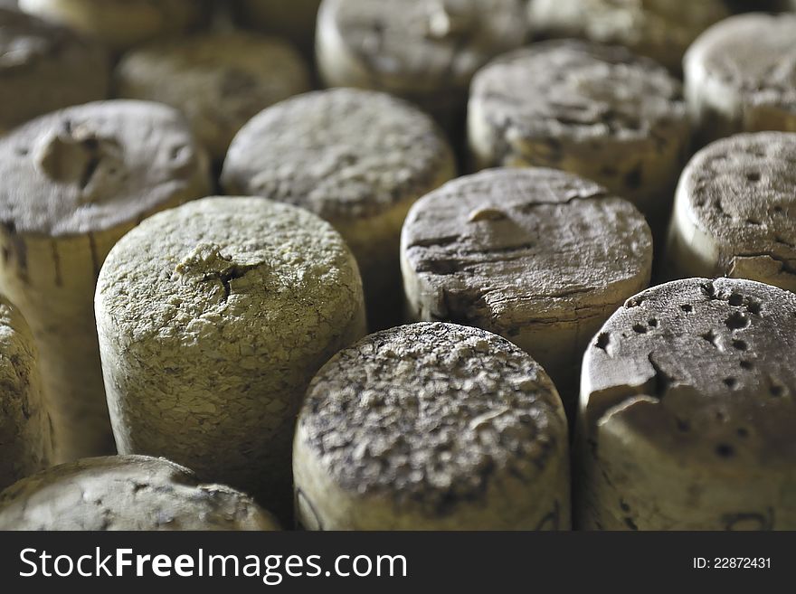 Closeup of many wine corks; shallow DOF. Closeup of many wine corks; shallow DOF