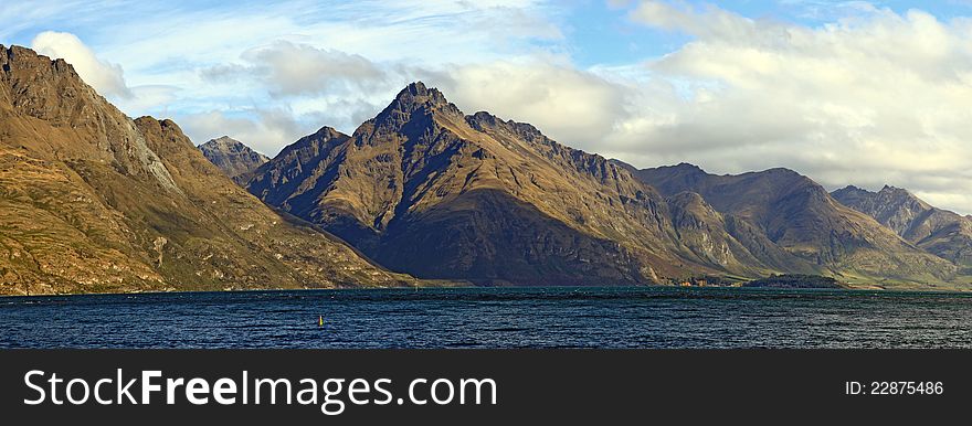 Panorama Lake Wakatipu Queenstown New Zealand