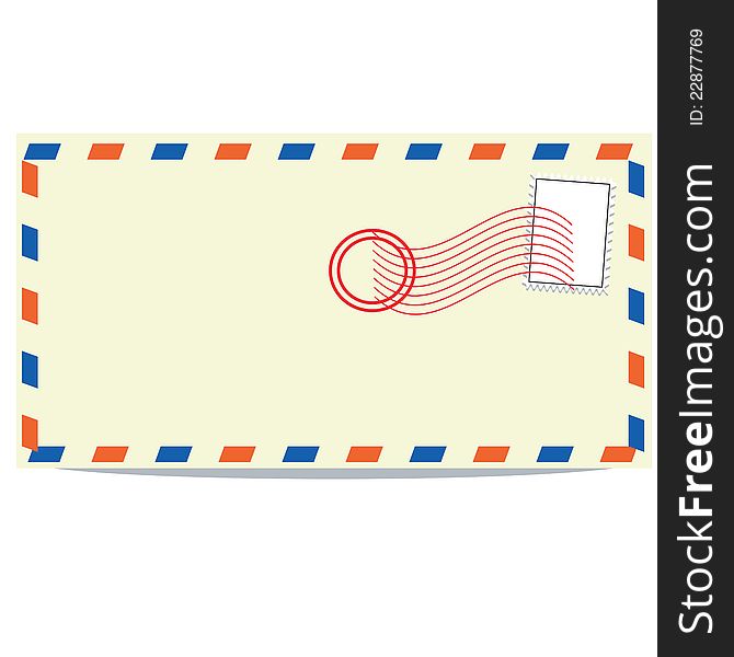 Simple envelope back side with white background