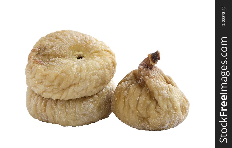 Dried figs isolated on white.