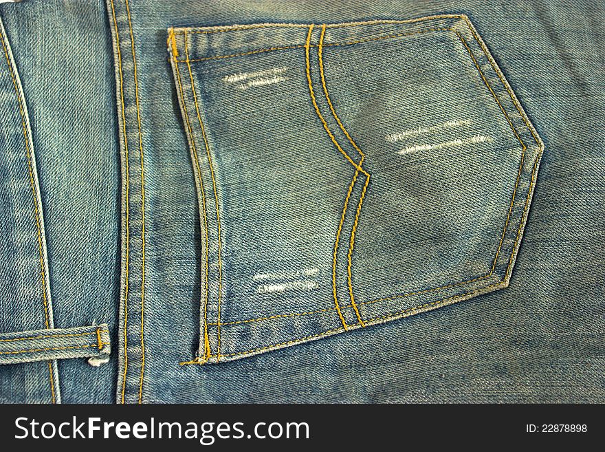 This is an old pair of jeans fabric. This is an old pair of jeans fabric.