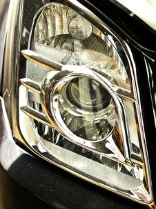 Closeup Of Car Headlight - Front View Royalty Free Stock Photo Closeup Of Car Headlight - Front View Royalty Free Stock Photo