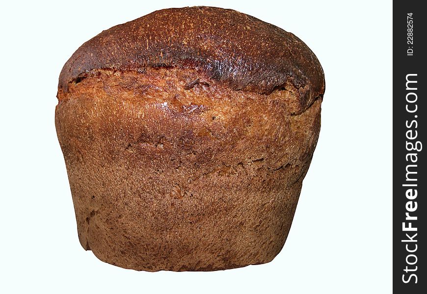 Rye bread on a white background