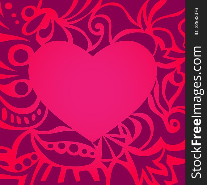 Red valentine card. May be used as background or as a frame. Red valentine card. May be used as background or as a frame