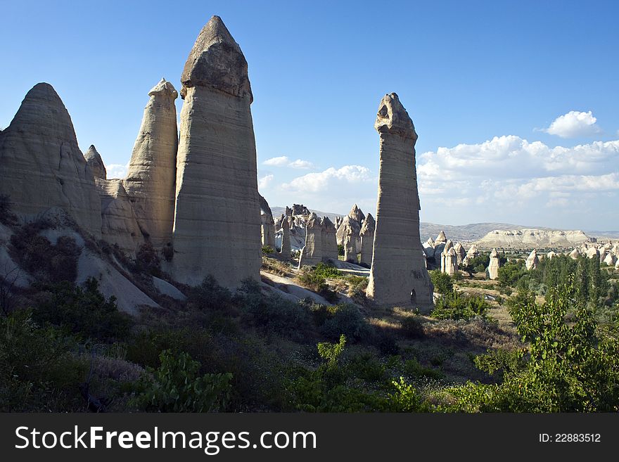 Unusual landscape in Cappadocia, Turkey