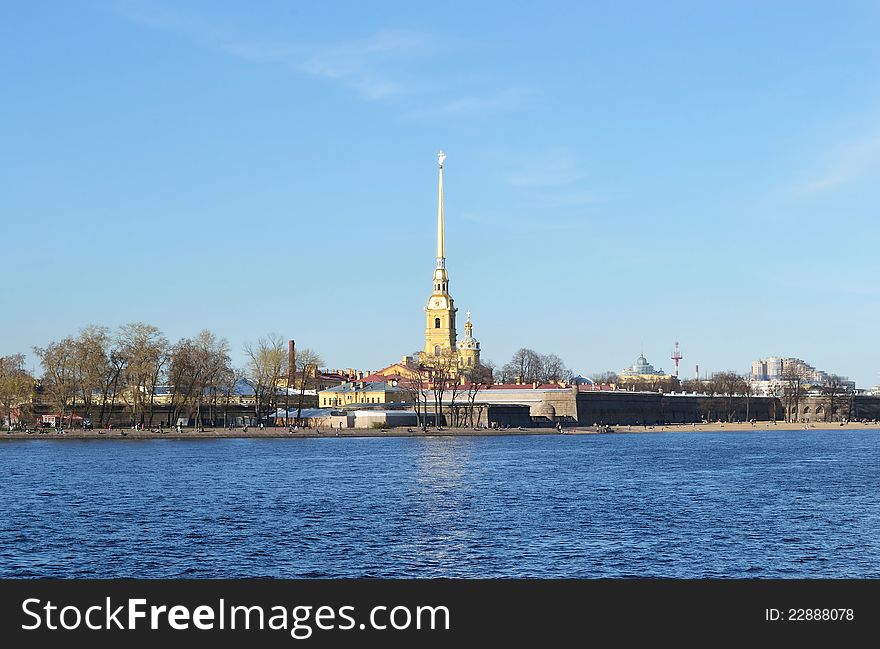 The Peter and Paul Fortress in a sunny day