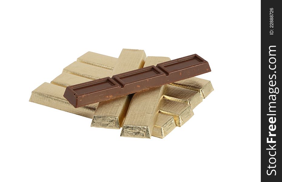 Chocolate set isolated on white background with clipping path. Chocolate set isolated on white background with clipping path
