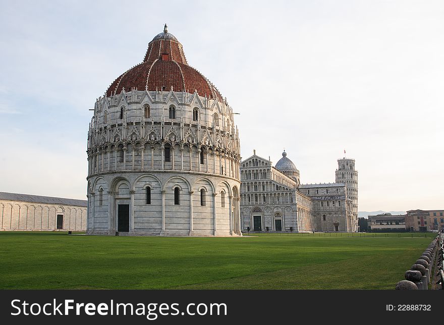 The Cathedral and Baptistery at the Miracle Square. Italy. The Cathedral and Baptistery at the Miracle Square. Italy