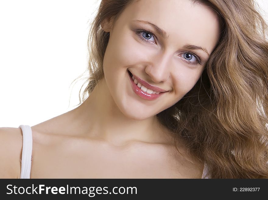 Pure female young beauty isolated. Pure female young beauty isolated