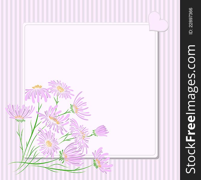 Vector greeting card with flowers for valentine's day. Vector greeting card with flowers for valentine's day.