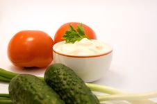 Mayonnaise And Fresh Vegetable Stock Photography Mayonnaise And Fresh Vegetable Stock Photography