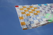 Counterpane Hanging To Dry Royalty Free Stock Image