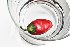 Red Pepper In A Glass Royalty Free Stock Photos