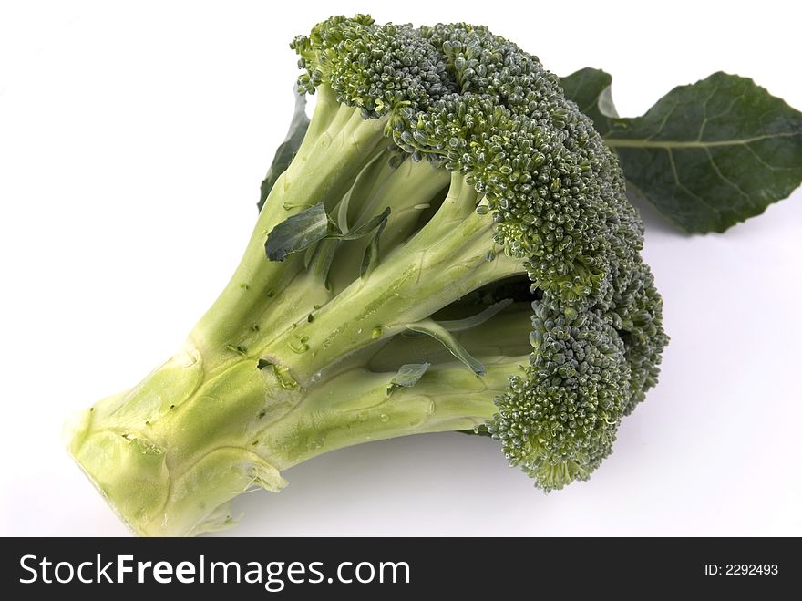 Entire Broccoli Vegetable on White