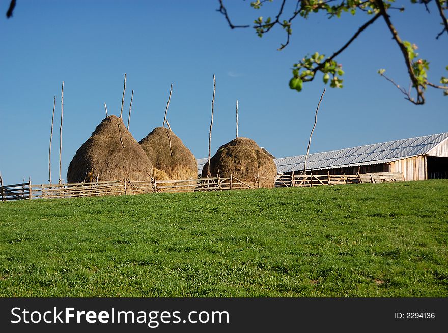 Hay bundle at a farm in Transylvania