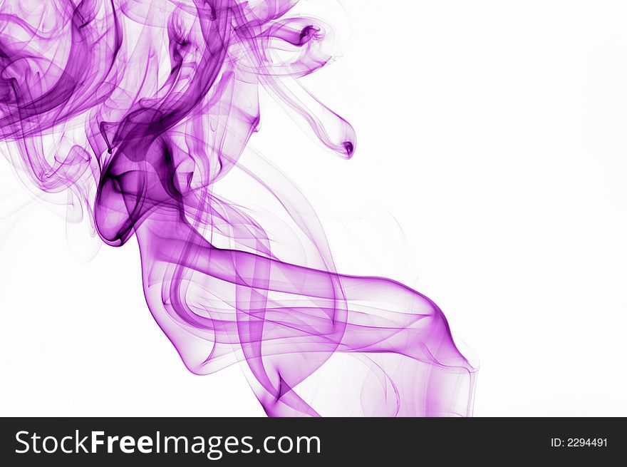 Lilac smoke shot against a white background. Lilac smoke shot against a white background