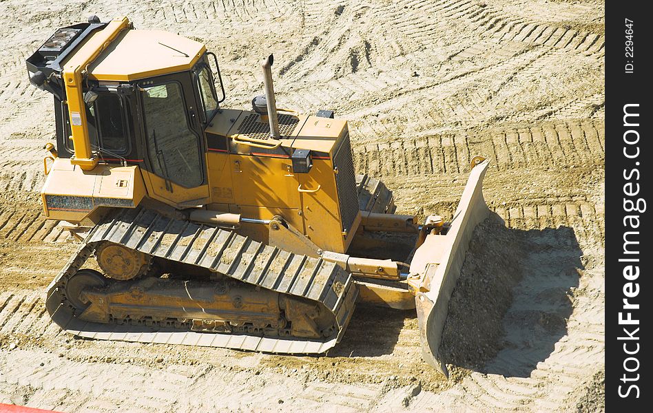 Bulldozer On Construction Site
