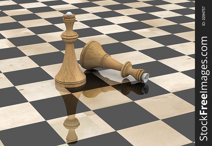 Very beautiful three-dimensional image. chess. 3d