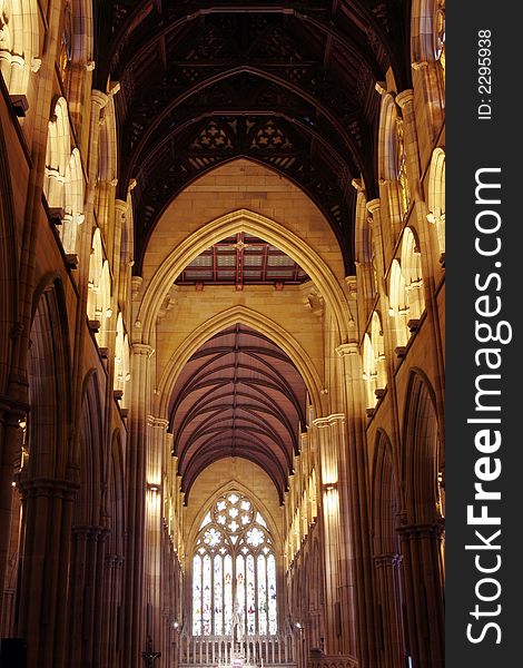 Interior Of St. Mary's Cathedral In Sydney, Australia. Interior Of St. Mary's Cathedral In Sydney, Australia