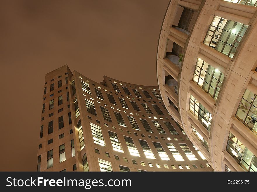 An architectural masterpiece with a vivid evening sky in the background. An architectural masterpiece with a vivid evening sky in the background.