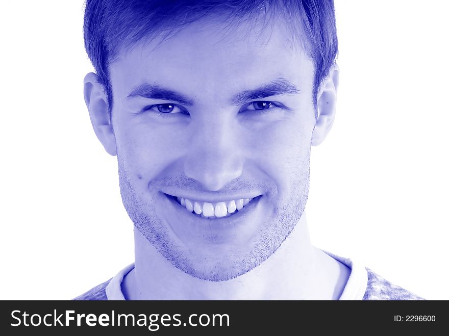 Portrait of pleasantly smiling young guy, close up. Portrait of pleasantly smiling young guy, close up