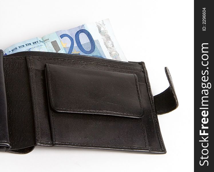Wallet with 20 euro note. Wallet with 20 euro note