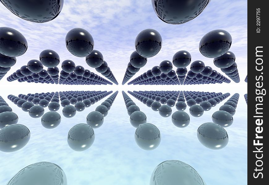 Infinity. Abstract background from spheres. 3D render. Infinity. Abstract background from spheres. 3D render.