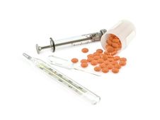 Syringe, Ampoule,thermometer And Pills Royalty Free Stock Image Syringe, Ampoule,thermometer And Pills Royalty Free Stock Image