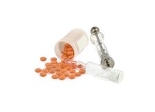 Syringe, Ampoule And Pills Royalty Free Stock Photos Syringe, Ampoule And Pills Royalty Free Stock Photos