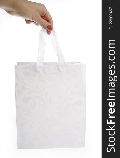 White Shopping Bag In Hand