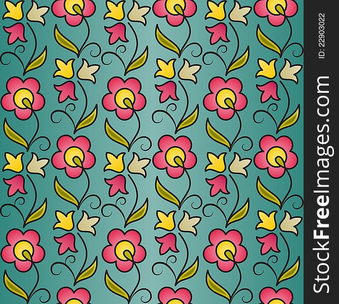 Seamless flower pattern background. EPS10 vector illustration.