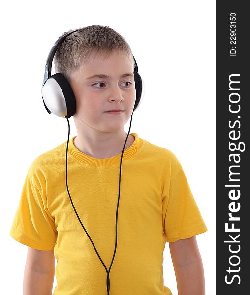 A Boy Listening To The Music