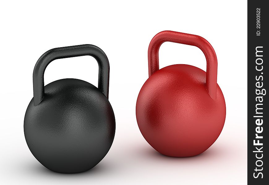 A two weights on a white background