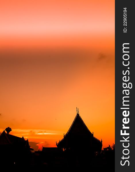 Silhouette of the roof ,THAILAND