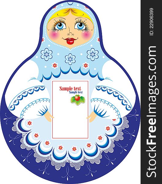 Illustration of Russian traditional doll