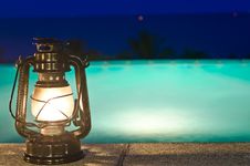 Lamp And Jacuzzi With Night Views Stock Photography Lamp And Jacuzzi With Night Views Stock Photography