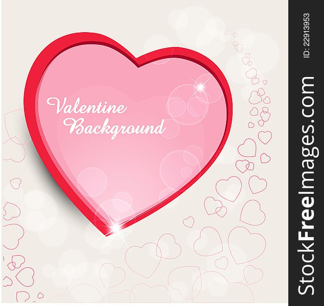 Valentine card on a dark red background. Valentine card on a dark red background