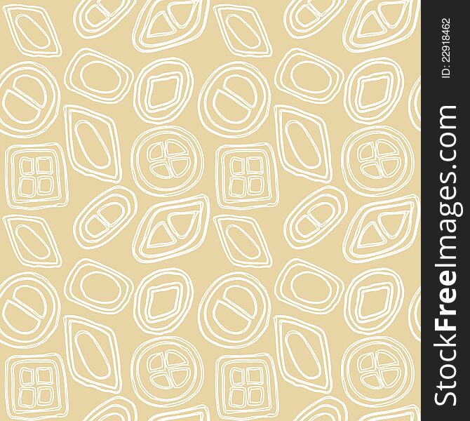 Geometric abstract seamless pattern on beige background with hand drawn form. Geometric abstract seamless pattern on beige background with hand drawn form