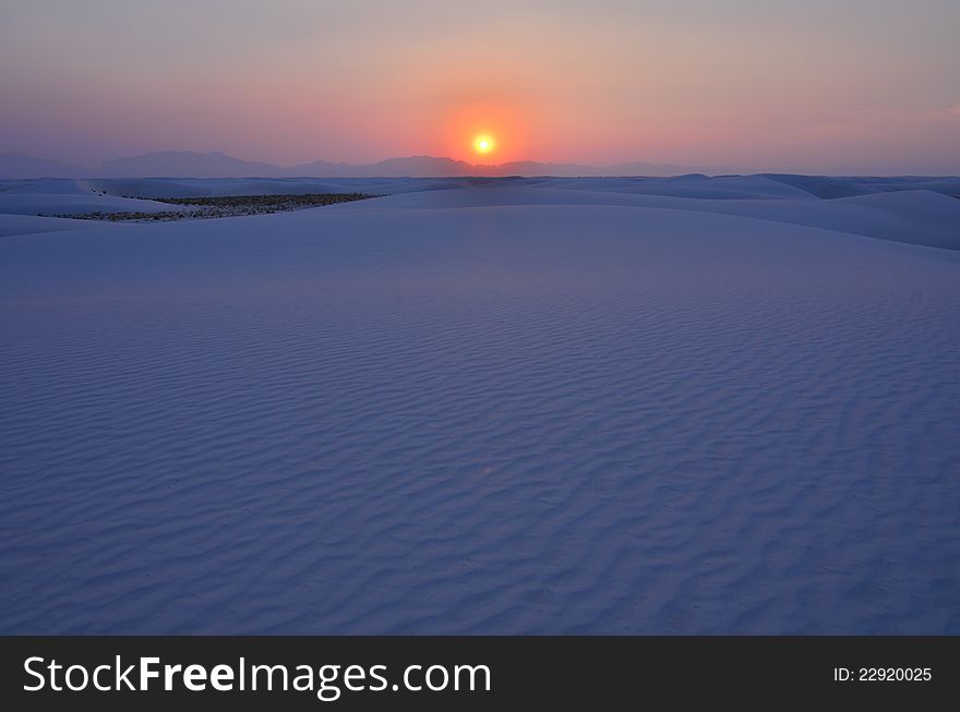 White Sands At Sunset